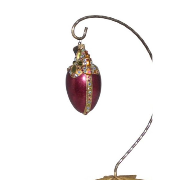 Jay Strongwater Purple Egg With Swarovski Crystal Bow Ornament - Picture 3 of 8